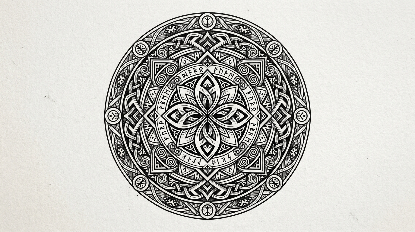 Эскиз тату Цветок Папоротника — Перунов цвет