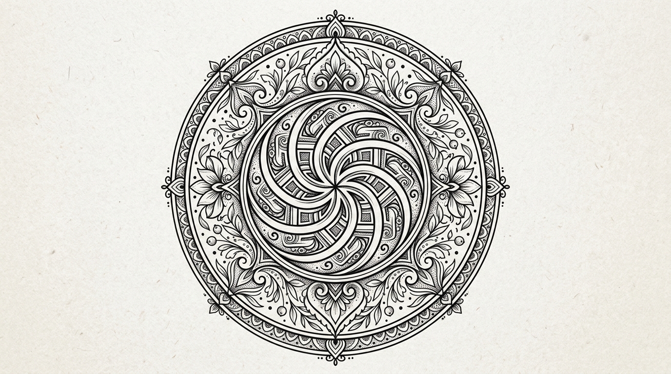 Эскиз тату Ладинец — женский славянский оберег