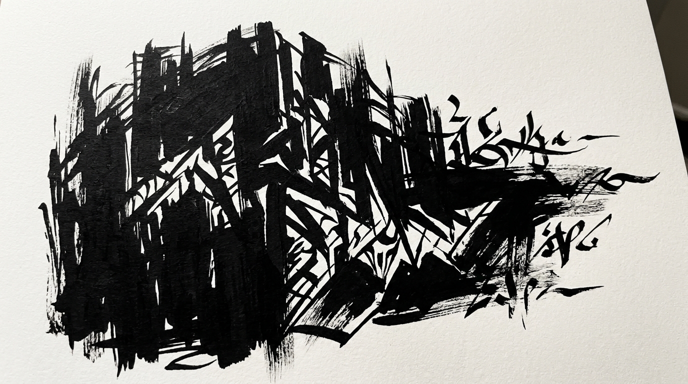 Дарк-блэкворк эскиз с массивной заливкой