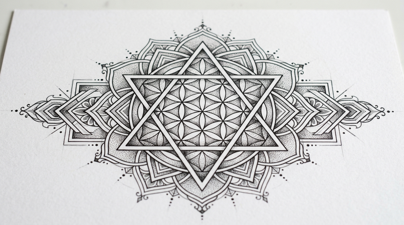 Эскиз тату мандала сакральная геометрия