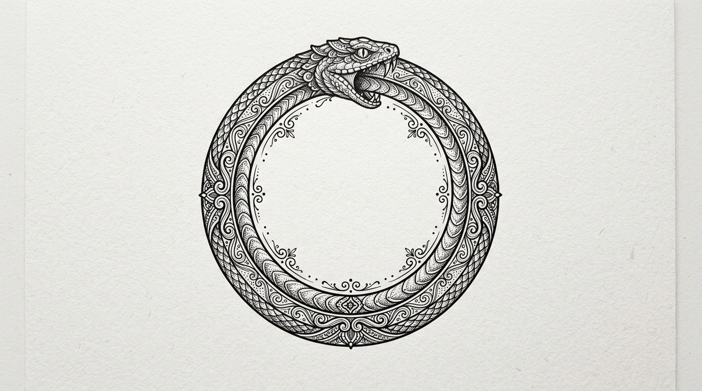 Эскиз тату уроборос