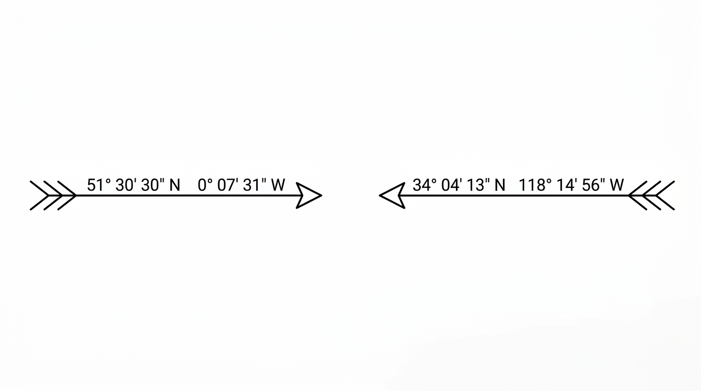 Парная тату с географическими координатами