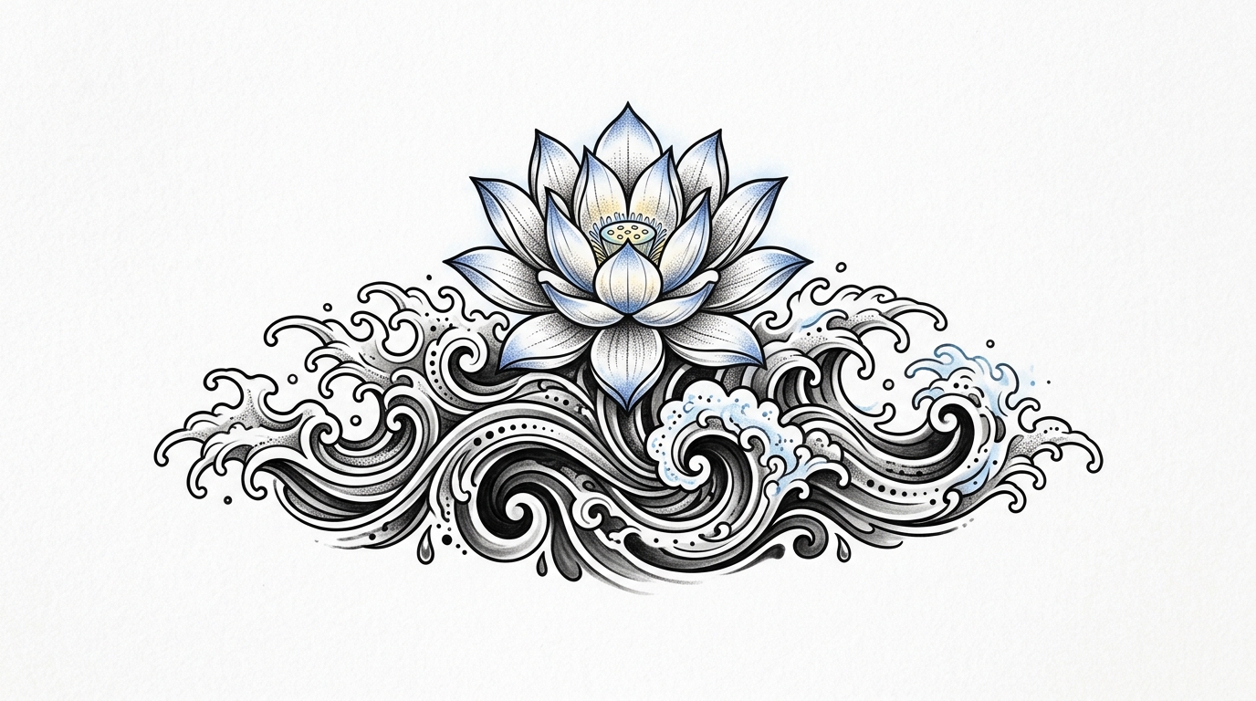 Лотос над волнами — символ преодоления