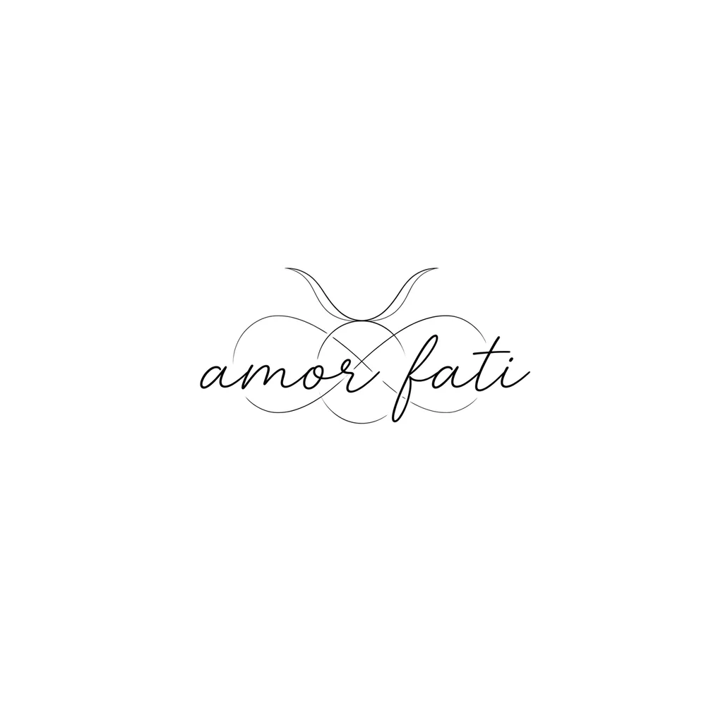 Надо перекрыть знак бесконечности. Хочу надпись amor fati и добавить нежные линии символизирующие мой знак зодиака телец