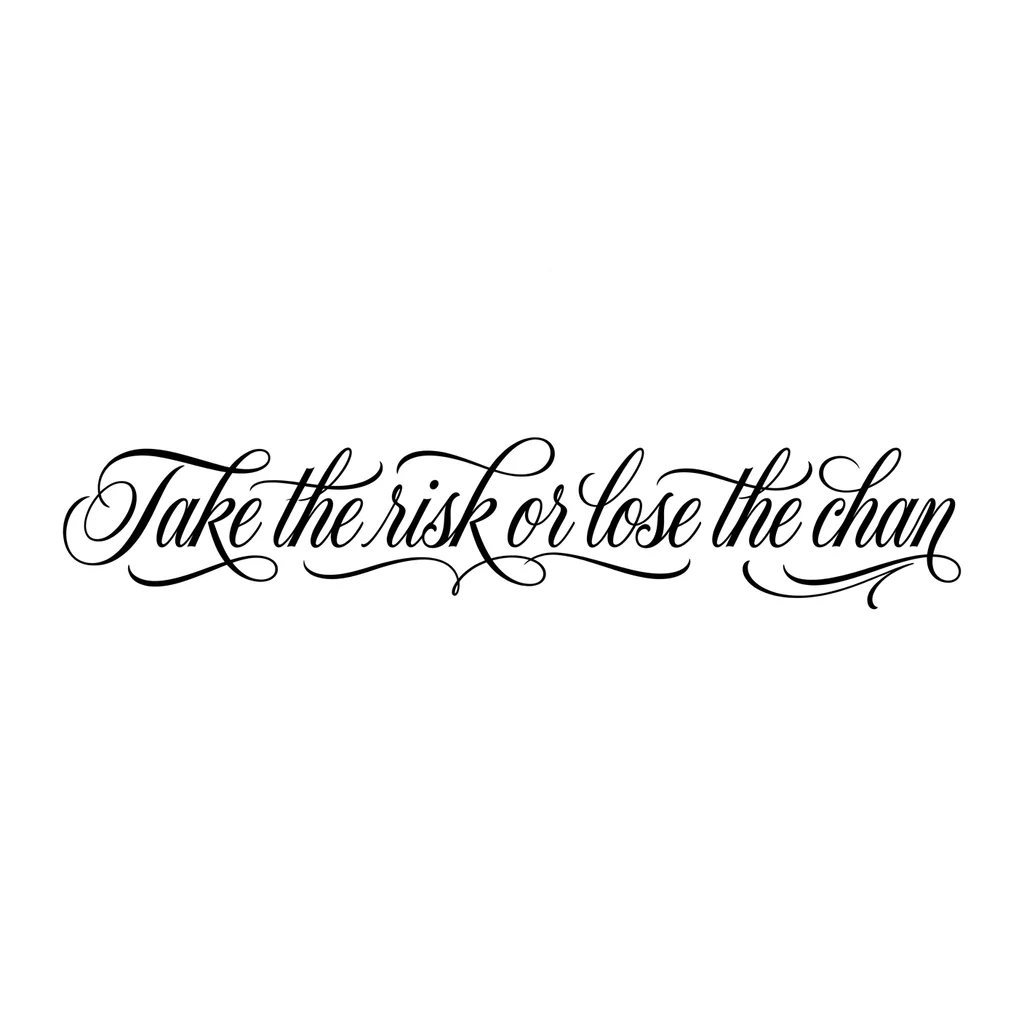 Font: Take the risk or lose the chan (elegant calligraphy)