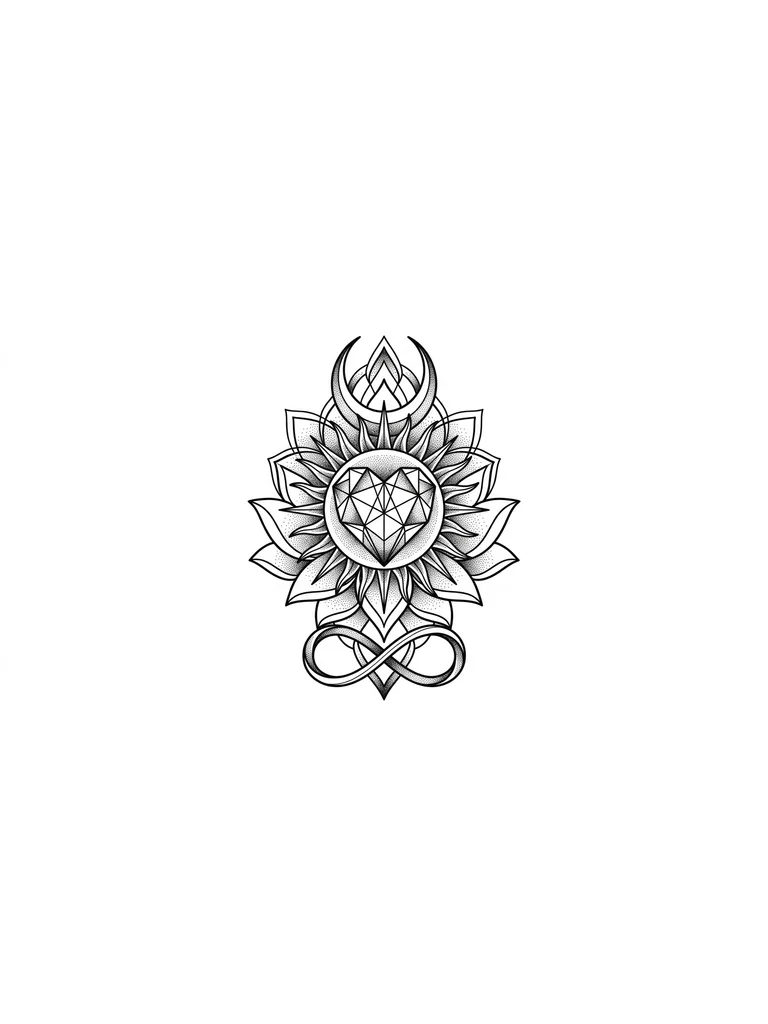 Солнце луна сердце бесконечность лотос 
