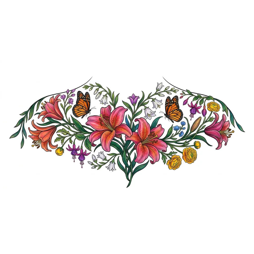 Лилии с бабочками
