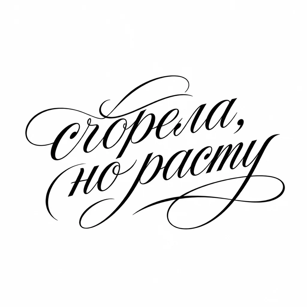 Font: сгорела, но расту (elegant calligraphy)