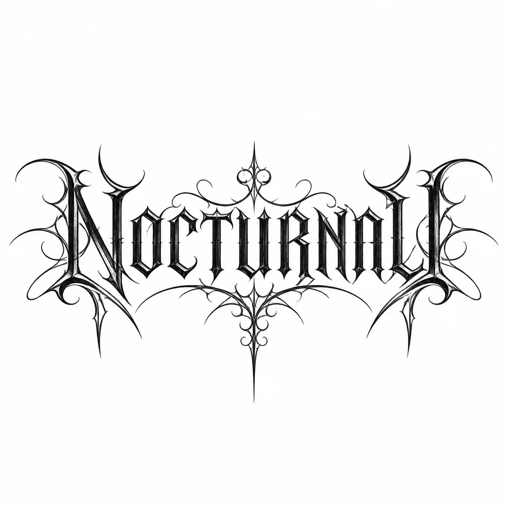 надпись NOCTURNAL на шее. Это первое слово из названия блек-метал группы Nocturnal Depression. Хочу видеть эскиз не в стиле, как у группы, а что-то похожее на lifelover, возможно с какими-то дополнениями