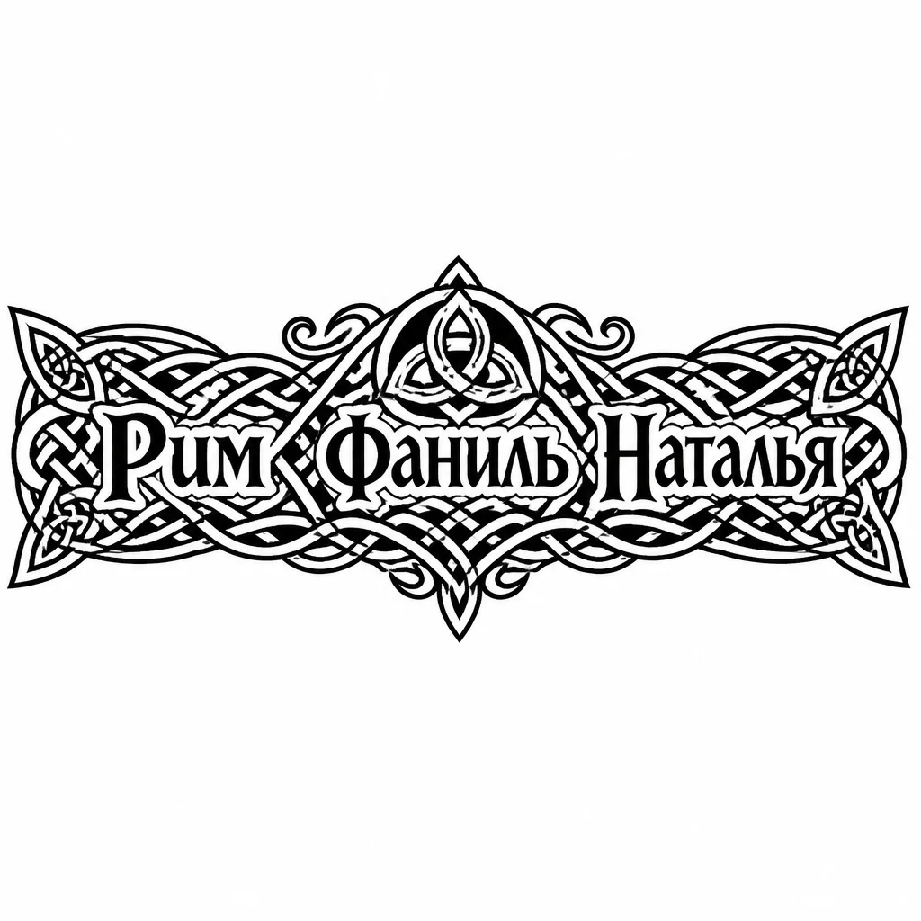 Написать красиво оформленной непрерывной надписью, важные имена