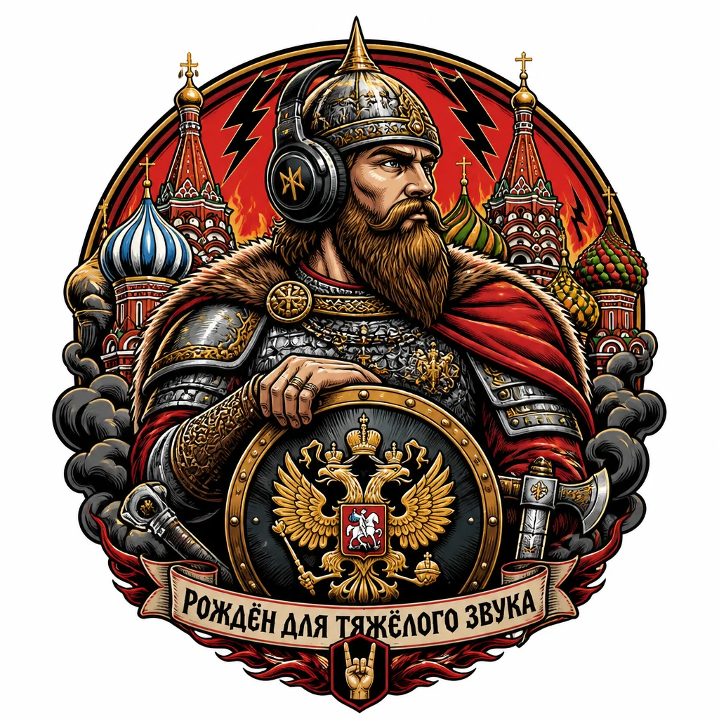 Русский богатырь стоящий на страже
Любящий тяжёлую музыку