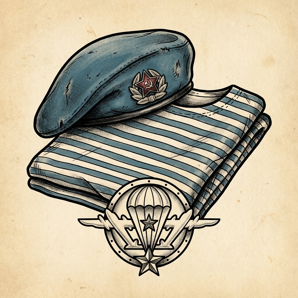 Парашют ВДВ и тельняшка